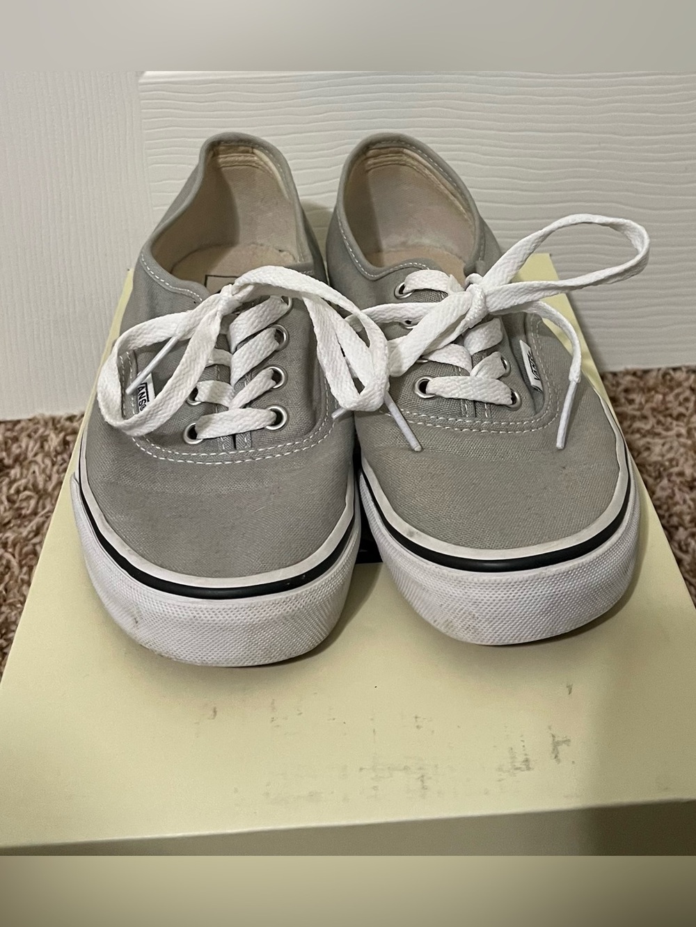 Vans Authentic Gray & White Canvas Sneakers